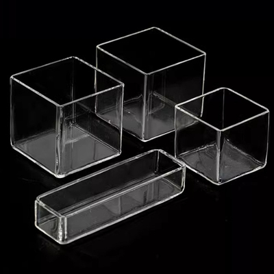 Custom Made Quartz Glass Rectangular Container Used As Plasma Reactors With Corrosive Liquids
